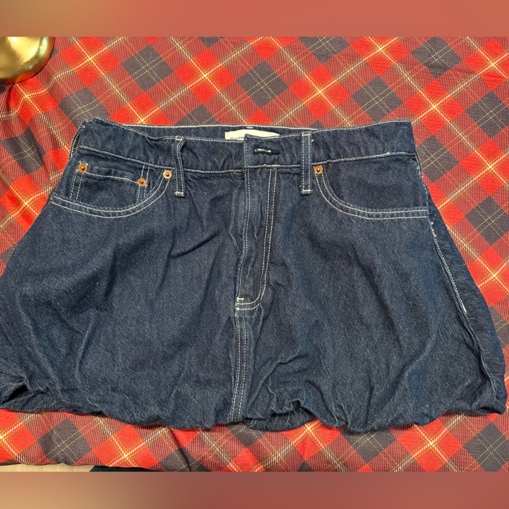 Abercrombie & Fitch Navy Denim bubble skirt